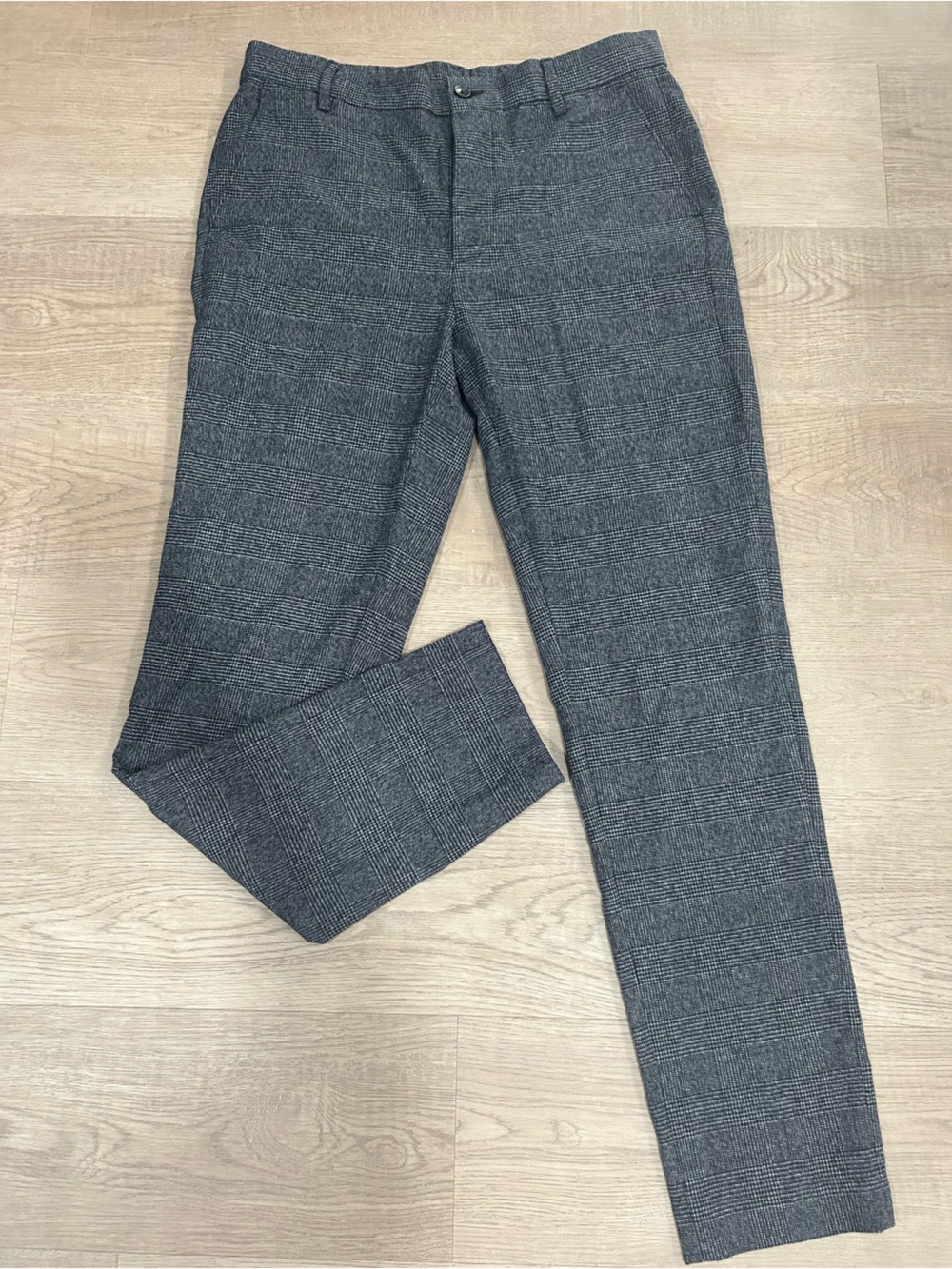 Report Collection Gray Plaid Trousers